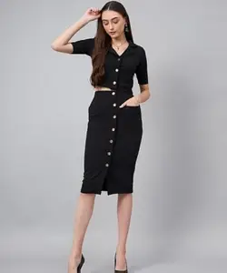 Women's Skirt Suits|style - 564 PARIDHAN Crop Blazer With Button Detail Skirt stylish and elegant design apperals for the size of - M