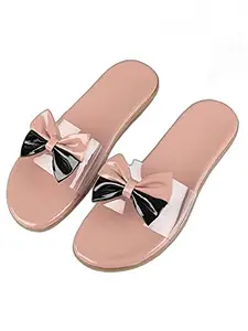 WalkTrendy Womens Synthetic Pink Open Toe Flats - 6 Uk (Wtwf688_Pink_39)