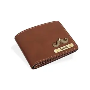 The Unique Gift Studio Men's Personalized Wallet | Leather Customized Purse with Name & Charm | Unique Birthday/Anniversary/Valentine's Gift for Men - Tan Wallet
