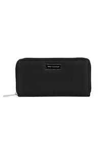 Van Heusen Leather Women Black Textured Casual Wallets
