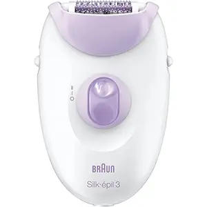 Braun Silk-épil 3-170, Epilator for Long-Lasting Hair Removal, 20 Tweezer system, Smartlight technology and Massage rollers, Purple