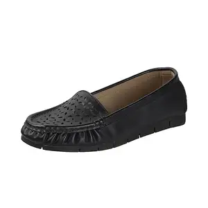 Metro Women Black Synthetic Ballerinas UK/4 EU/37 (31-4759)