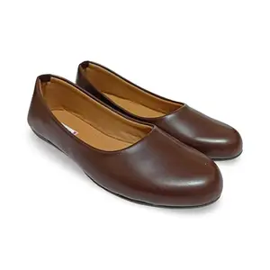 Women's Flat Belly Shoes – Elegant Ballerina Flats for Daily Use, Office & College Wear (Brown, UK Footwear Size System, Adult, Women, Numeric, Medium, 7)