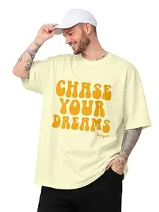 ENCIGER Men Oversized Cotton T-Shirt | Drop Shoulder Graphic Printed Loose Fit Casual Streetwear Tee for Men