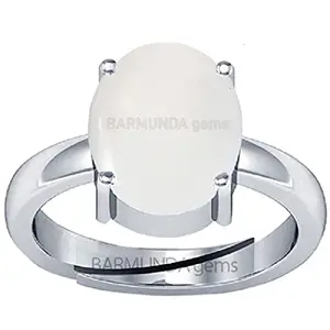 BARMUNDA gems 5.25 Ratti Certigied White Opal Ring Lab Tested for Men and Women