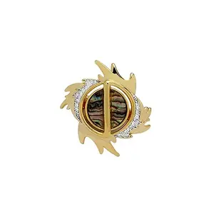 Shaze Regalia Ring | unique ring | Made of Brass | cubic zirconina stones | Ring | Color - Gold | Size - 8