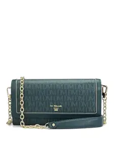 Da Milano Genuine Leather Blue Women Sling Wallet (10275)