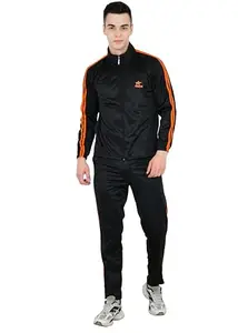 TRIZON Polyester Sports Training Tracksuit for Men with Zipper | Men's track Suit | Ideal for Trail Running, Gym Fitness & Training, Jogging, Lounging