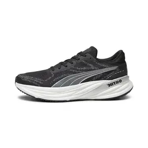 Puma Mens Magnify Nitro 2 Black-White-Silver Running Shoe - 6 UK (37690901)