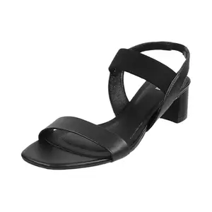 Mochi Women Black Block Heel Fashion Sandal UK/4 EU/37 (33-181)