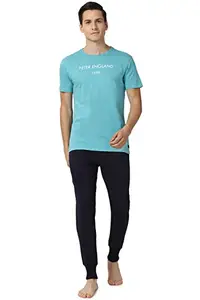 Peter England Men Blue T Shirt and Joggers