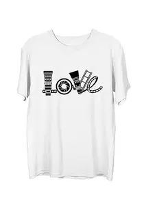 Wear Your Opinion Men's S to 5XL Premium Combed Cotton Printed Half Sleeve T-Shirt (Design : Love Camera,White,XXXX-Large)