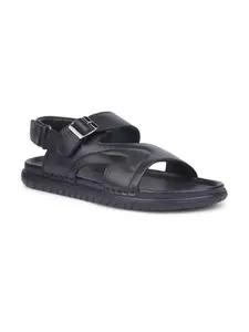 Liberty OSL-51 Men Casual Sandal With Softy Leather Upper | PU Sole Sandal For Men | Stylish & Comfortable Sandal For Men | Trendy Design Men's Sandal (40 EUR - Black)
