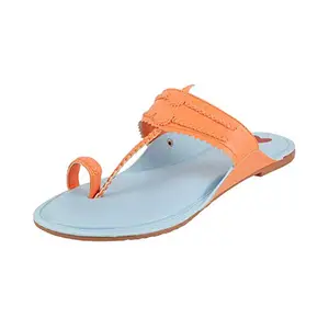 Metro Womens Synthetic Orange Kolhapuris (Size (5 UK (38 EU))
