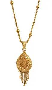 Handicraft Kottage Women's 1gm 22Ct Gold Plated Pendent Necklace Jewellery Set (Style10)..