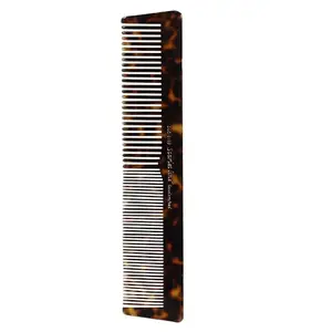 Scarlet Line Professional Handmade Large Regular Dressing Hair Comb, Fine Tooth Hand Crafted for Daily Styling n Grooming, 18.5 Cm_Shell Black