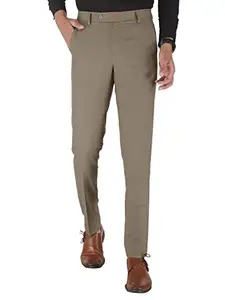 Ganpati Sulz Men's Regular Fit Formal Trousers, (Beige Grey, 32), [EuroChecks58/Beige Grey/32]