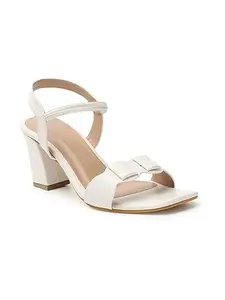 ICONICS Women's Stylish and Comfortable Back Strap Sandal for Casual IOffice I Party Use ICN-SI-W-22 White Heeled 4 Kids UK