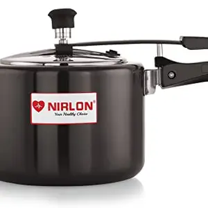 NIRLON Induction and Gas Compatible Hard Anodised Inner Lid Aluminium Pressure Cooker, 5 Litre, Black price in India.