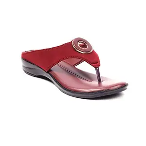 Walkfree Women Slip-on Sandal, Women Footwear, Sandal for women stylish latest, designer fashionable ideal for women, perfect for every special occasion (AM-6150-Maroon-38)