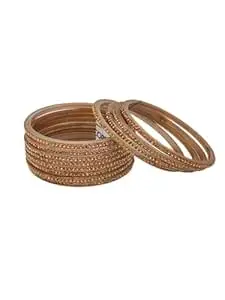 HOUSE OF BANGLEZ Designer Stone Embellished Bangles Set for Women Elegant Traditional Bangles Set of 12