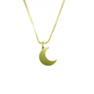 Half Moon Gold Pendant With Chain