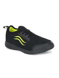FUSEFIT Men's FFR-1104 Dynamic FF Running Shoes, Black/Lime Green-8