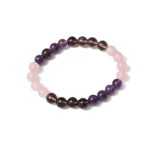 gemsrush wear the rare GEMRUSH WEAR THE RARE Scorpio Zodiac Sign Stretchable Bracelet | Amethyst & Smoky Quartz Astrology Bracelet for Strength & Success | Elegant Beaded Bracelet for Men & Women | Gift for Astrology Lovers