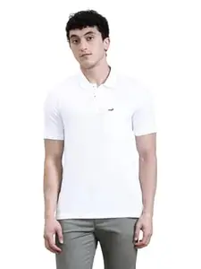 CROCODILE Men Solid Slim Fit Polo T-Shirt | Regular Length | Short Sleeve | Button Placket | Casual Knitted Topwear