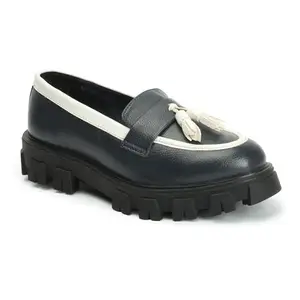 Elle Women's Slip-On Loafers Colour-Navy Blue, Size-UK 8