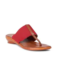 Bata womens Ella T-strap Red 1 Slipper - 4 UK (6715919)