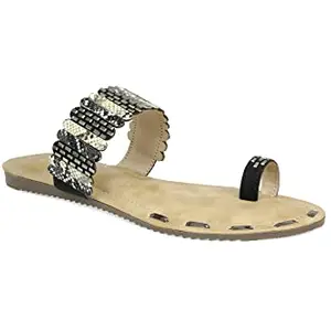 Inc.5 Shoes Women Flat Fashion Sandal 100940_Black