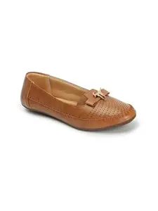 ICONICS Women's Fashionable Slip On Comfortable Bellies Colour-Brown, Size-UK 6