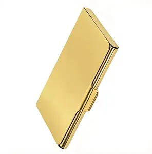 Felstar Gold Titanium Metal Stainless Steel Pocket ATM Visiting Credit Business Card Case Holder for Men and Women (Gold)