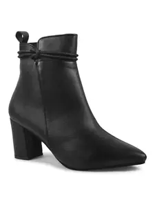 Shuz Touch Black Embelished Block Heel Boots