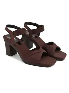 JM LOOKS: Stylish Casual Heel Sandals with Solid Backstrap and Ankle Strap Comfortable Sole for Women & Girls