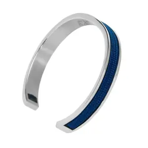 EXTREME Phoenix | 316L Aerograde Stainless Steel | Organic Fabric Cuff/Kada for Men | Bracelet for Men (Blue)