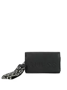 GUESS Black Solid Sandria Boxed 3-Fold Wallet