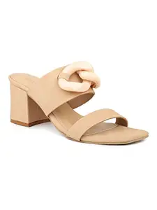 Inc.5 Women Beige Solid Block Heels