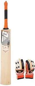 BHAJJI KASHMIRI WILLOW CRICKET BAT ELITE SIZE-5 WITH BATTING GLOVES 202 BOYS