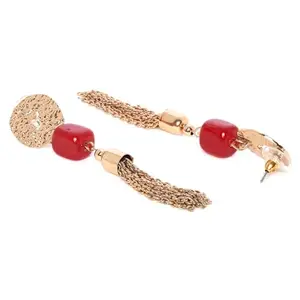 BELLEZIYA Gold tasseled drop earrings contemporary style for women and girls