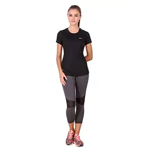Nivia 2211XS2 Oxy Fitness Polyester Training T-Shirt, X-Small (Black)