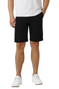Peter England Men's Regular Fit Knee-Length Cotton Casual Shorts with Multiple Pockets for Summer Wear