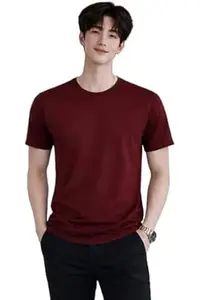 JUGULAR Men's Cotton Blend Round Neck Solid Tshirt, Short Sleeve, Multiple Colors Available
