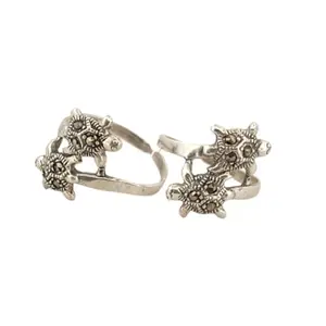 Rihi Silver Jewellery Collection Rihi By P.C.Chandra Dual Tortoise Toe Ring For Women & Girls