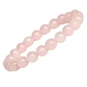 AAMRAPALI SILVER GEMS AAMRAPALI Rose Quartz Bead Bracelet | Stone Beads Bracelet | Focus on Heart Chakra | Stunning Gem Patterns Tones | This beautiful Rose Quartz Bead Bracelet shows off the warm pinks and rose tones of
