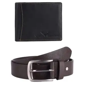 Urban Leather Gift Hamper for Men | Black RFID Wallet, and Brown Belt Men's Combo Gift Set