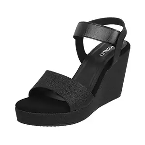 Metro Women Black Wedge Heel Fashion Sandal UK/3 EU/36 (34-95)