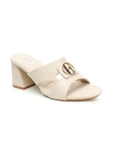 Elle Women's Slip On Sandals Colour-Light Nude, Size-UK 7