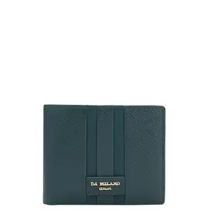 Da Milano Blue RFID Protected Leather Bifold Wallet for Men with Multicard Slot (10655)